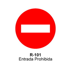 R-101 Dirección prohibida Señales DEFINITIVAS ( Fondo blanco )