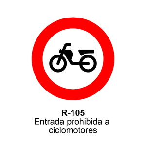 R-105 Entrada prohibida a ciclomotores