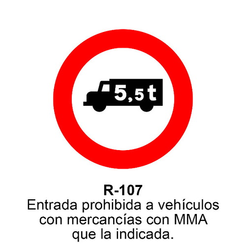 Señal MOPU acero circular Señales de prohibición