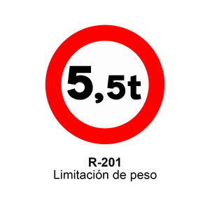 R-201 Limitación de peso