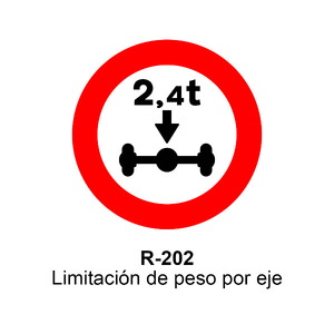 R-202 Limitación de peso por eje