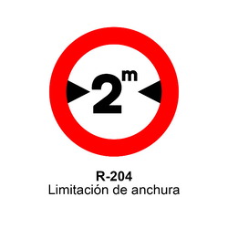 R-204 Limitación de anchura Señales DEFINITIVAS ( Fondo blanco )