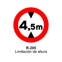 R-205 Limitación de altura Señales DEFINITIVAS ( Fondo blanco )