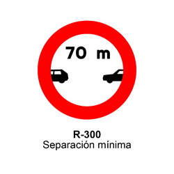 R-300 Separación mínima Señales DEFINITIVAS ( Fondo blanco )