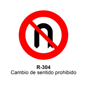 R-304 Media vuelta prohibida