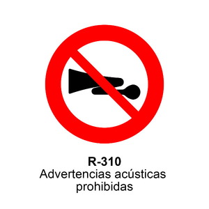 R-310 Advertencias acústicas prohibidas