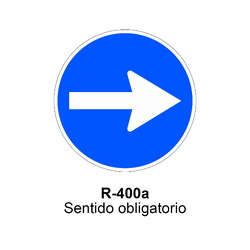 R-400a Sentido obligatorio Señales DEFINITIVAS ( Fondo blanco )