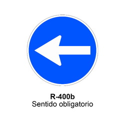 R-400b Sentido obligatorio Señales DEFINITIVAS ( Fondo blanco )