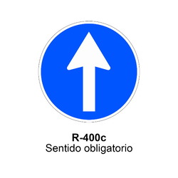 R-400c Sentido obligatorio Señales DEFINITIVAS ( Fondo blanco )