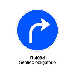 R-400d Sentido obligatorio Señales DEFINITIVAS ( Fondo blanco )