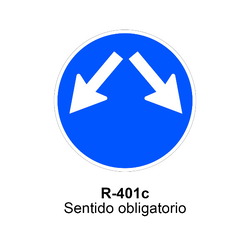 R-401c Paso obligatorio Señales DEFINITIVAS ( Fondo blanco )