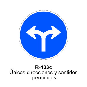 R-403c Únicas direcciones y sentidos permitidos
