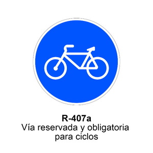 R-407a Vía reservada para ciclos o vía ciclista
