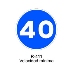 R-411 Velocidad mínima Señales DEFINITIVAS ( Fondo blanco )