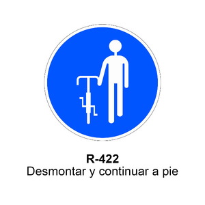 R-422 Desmontar y continuar a pie