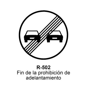 R-502 Fin de la prohibición de adelantamiento