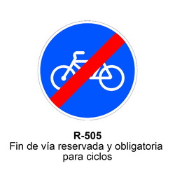 R-505 Fin de vía reservada Señales DEFINITIVAS ( Fondo blanco )