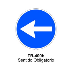 TR-400b Sentido obligatorio Señales OBRA (fondo amarillo)