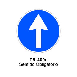 TR-400c Sentido obligatorio Señales OBRA (fondo amarillo)