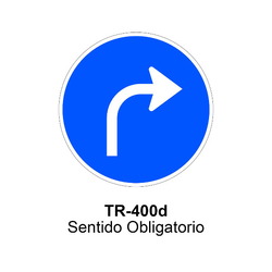 TR-400d Sentido obligatorio Señales OBRA (fondo amarillo)