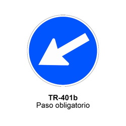 TR-401b Paso obligatorio Señales OBRA (fondo amarillo)