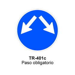 TR-401c Paso obligatorio Señales OBRA (fondo amarillo)