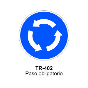 TR-402 Intersección de sentido giratorio obligatorio