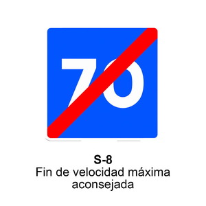 S-8 Fin de velocidad máxima aconsejable