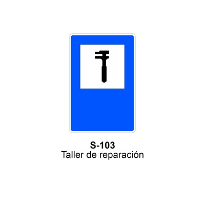 Señal MOPU acero rectangular Señal informativa de servicios