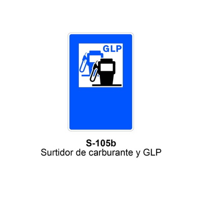 Señal MOPU acero rectangular Señal informativa de servicios