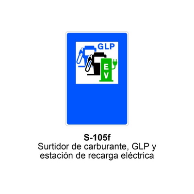 Señal MOPU acero rectangular Señal informativa de servicios