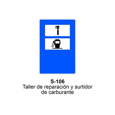 Señal MOPU acero rectangular Señal informativa de servicios