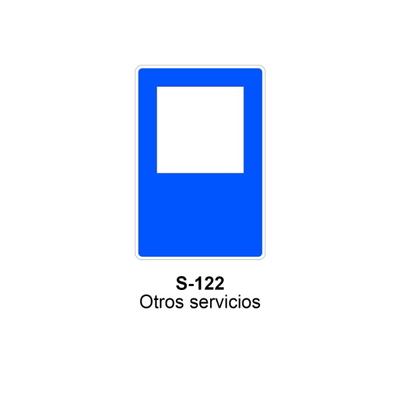 Señal MOPU acero rectangular Señal informativa de servicios