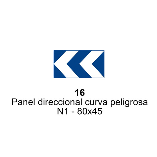 Panel direccional curva peligrosa 15 16 17 19 Panel direccional curva peligrosa Azul/Blanco
