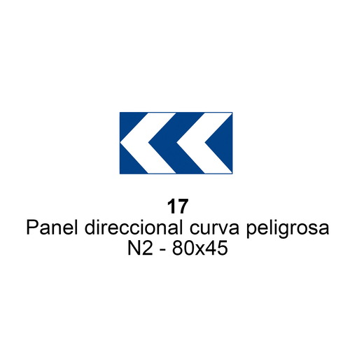 Panel direccional curva peligrosa 15 16 17 19 Panel direccional curva peligrosa Azul/Blanco