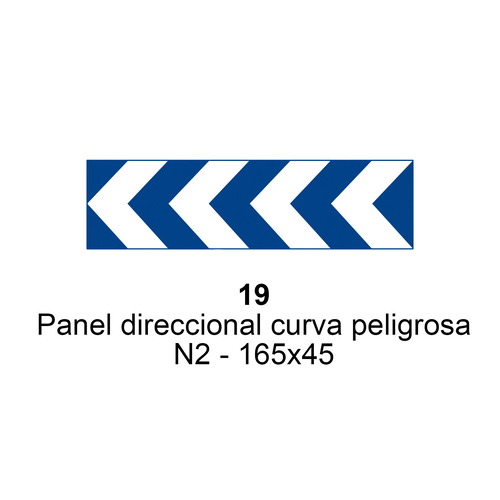 Panel direccional curva peligrosa 15 16 17 19 Panel direccional curva peligrosa Azul/Blanco