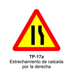 TP-17a Estrechamiento de calzada por la derecha