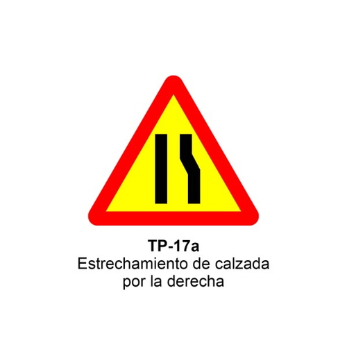 TP-17a Estrechamiento de calzada por la derecha