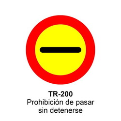 TR-200 Prohibición de pasar sin detenerse