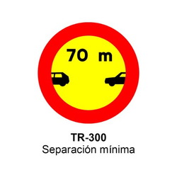 TR-300 Separación mínima