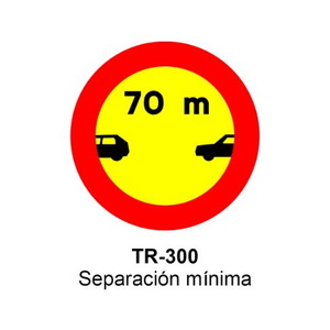 TR-300 Separación mínima