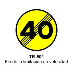 TR-501 Fin de limitación de velocidad