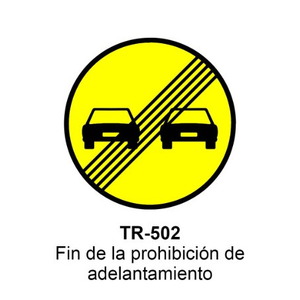 TR-502 Fin de prohibición de adelantamiento
