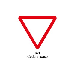 R-1 Ceda el paso Señales DEFINITIVAS (fondo blanco)