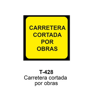 Carretera cortada por obras T-428