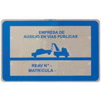 Placas indicadoras y de transporte 591A V24 Placa grúa de servicio de auxilios en carretera