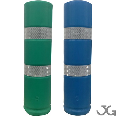 Baliza de Ø13x50 cm con 2 bandas reflectantes. Disponibles en color verde o azul