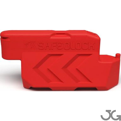 Separador de vía New Jersey SAFEBLOCK 120x60x40cm Barrera separador de vías new jersey plástico apilable, fabricada en LDPE por rotomoldeo proporcionándole las características idóneas para su durabilidad y resistencia a los factores meteorológicos. Colores: rojo y blanco