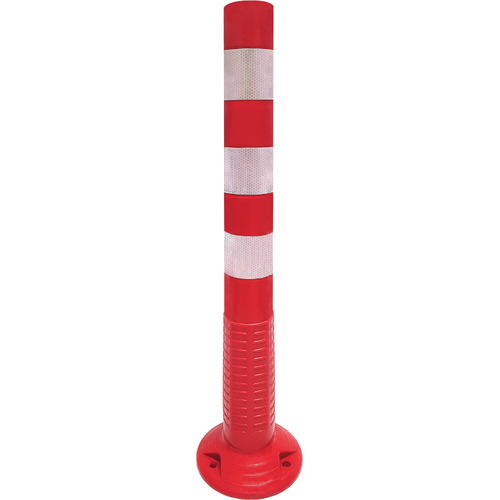Bolardo delimitador de poliuretano Flexible de 75 cm altura con 3 bandas reflectantes N1 de 5cm. Disponibles en naranja, verde, azul y verde fluorescente