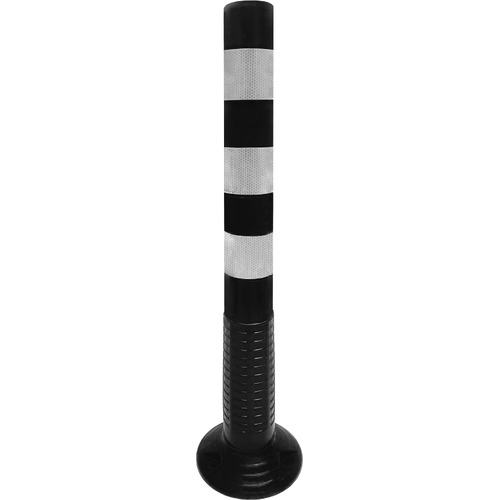 Bolardo delimitador de poliuretano Flexible de 75 cm altura con 3 bandas reflectantes N1 de 5cm. Disponibles en naranja, verde, azul y verde fluorescente
